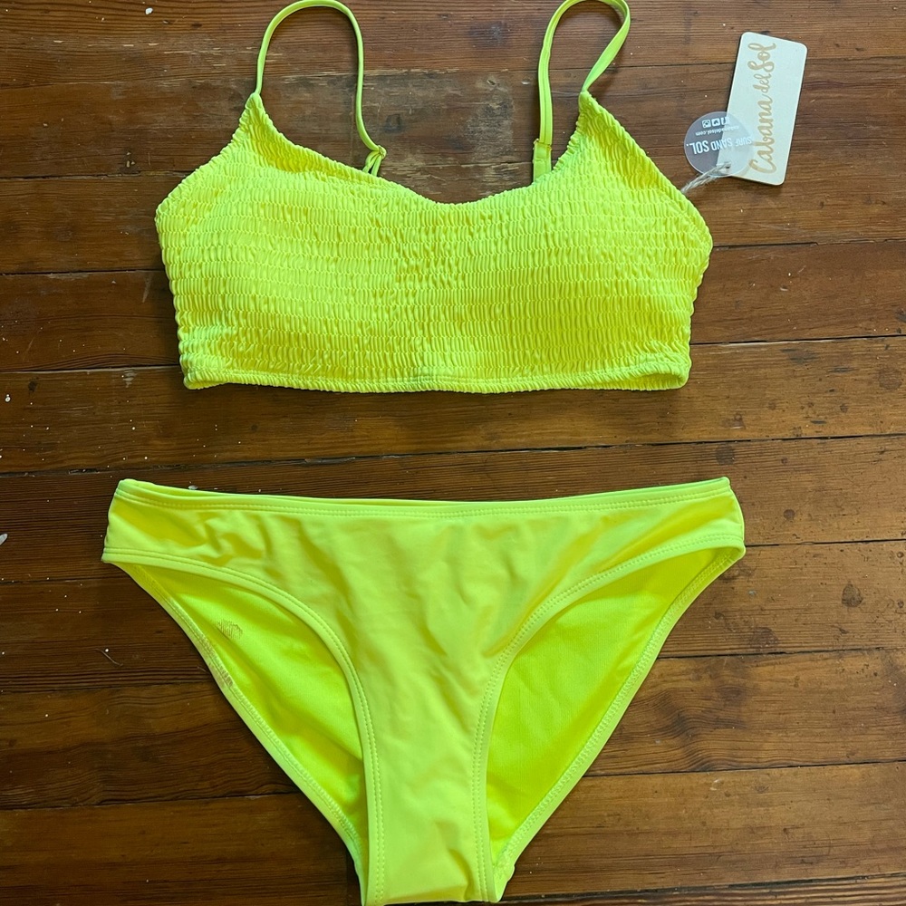 neon 2 piece swim suit